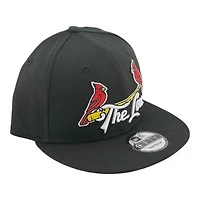 St. Louis Cardinals Black Two Red Birds "The Lou" Black UV New Era 9FIFTY Snapback Hat