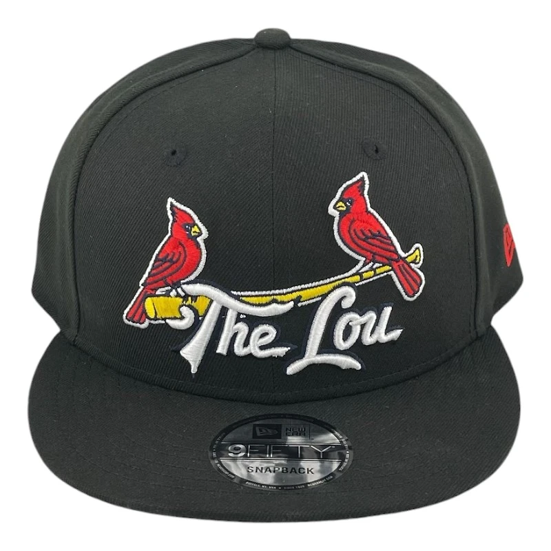 St. Louis Cardinals Black Two Red Birds "The Lou" Black UV New Era 9FIFTY Snapback Hat