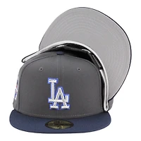 Los Angeles Dodgers Graphite and Navy 50th Anniversary Patch Gray UV New Era 59FIFTY Fitted Hat