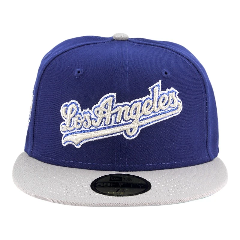 Los Angeles Dodgers Blue and Gray 40th Anniversary Patch Green UV New Era 59FIFTY Fitted Hat