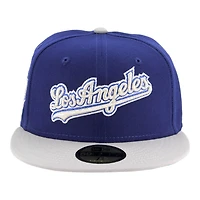 Los Angeles Dodgers Blue and Gray 40th Anniversary Patch Green UV New Era 59FIFTY Fitted Hat