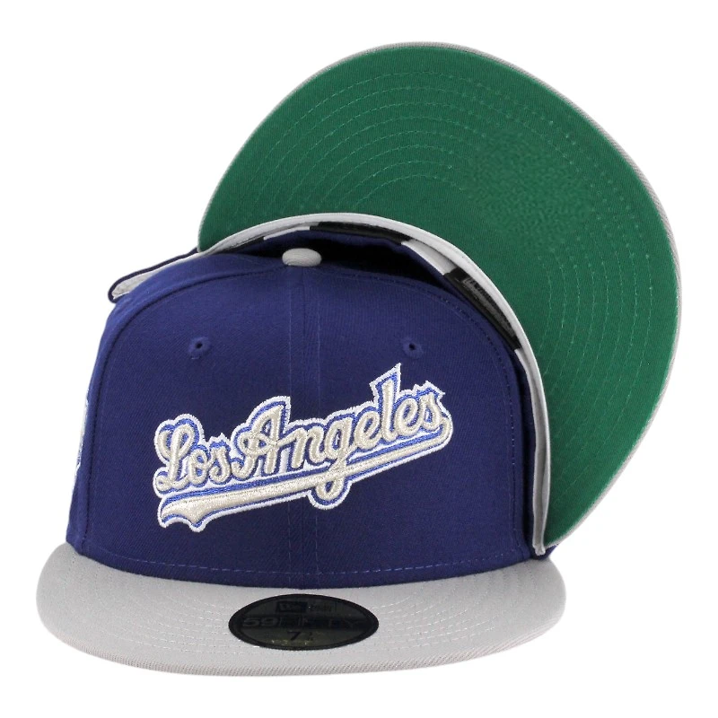 Los Angeles Dodgers Blue and Gray 40th Anniversary Patch Green UV New Era 59FIFTY Fitted Hat
