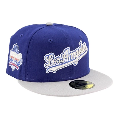 Los Angeles Dodgers Blue and Gray 40th Anniversary Patch Green UV New Era 59FIFTY Fitted Hat