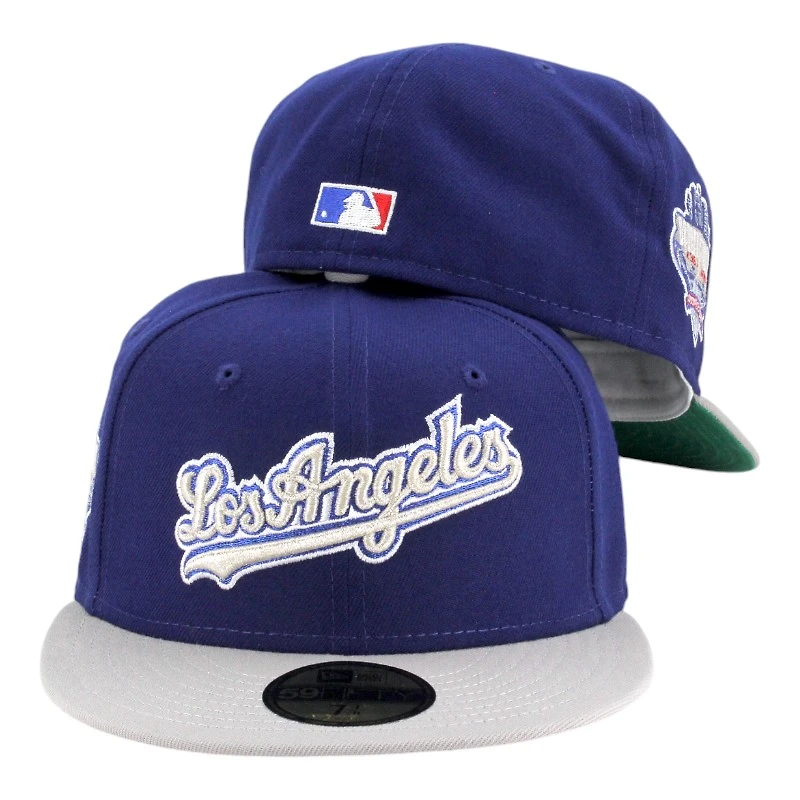 Los Angeles Dodgers Blue and Gray 40th Anniversary Patch Green UV New Era 59FIFTY Fitted Hat