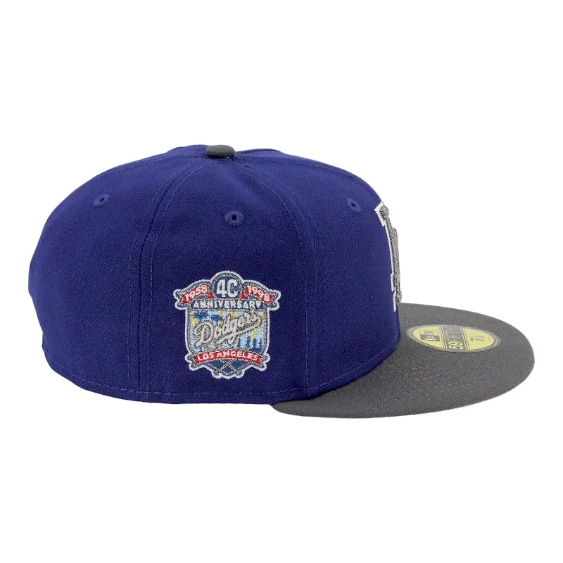 Los Angeles Dodgers Royal and Graphite 40th Anniversary Patch Gray UV New Era 59FIFTY Fitted Hat