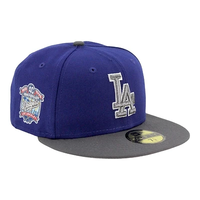Los Angeles Dodgers Royal and Graphite 40th Anniversary Patch Gray UV New Era 59FIFTY Fitted Hat