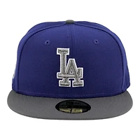 Los Angeles Dodgers Royal and Graphite 40th Anniversary Patch Gray UV New Era 59FIFTY Fitted Hat