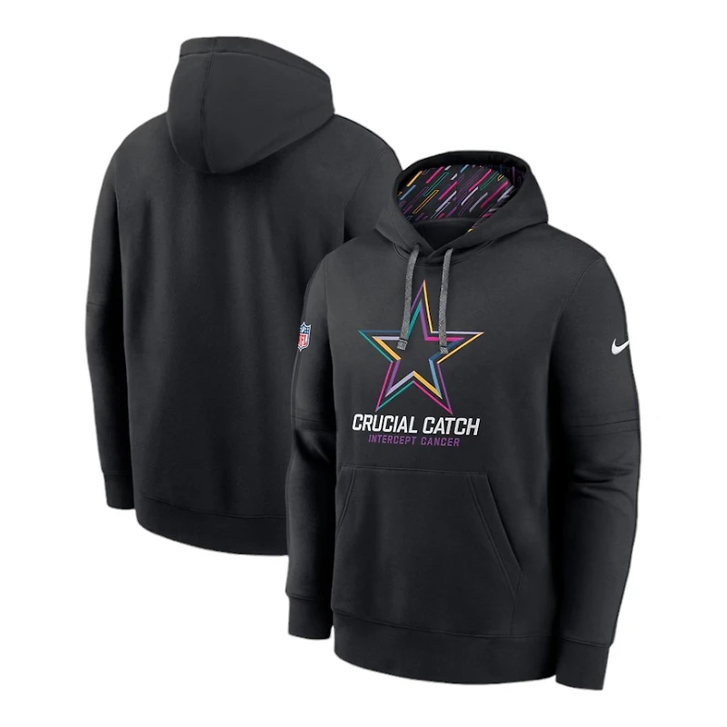 Dallas Cowboys 2024 Crucial Catch Black Nike Club Pullover Hoodie