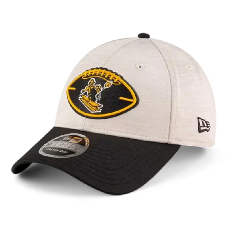 Pittsburgh Steelers 2024 Sideline Historic Stone New Era 9FORTY Adjustable Stretch Snap Hat