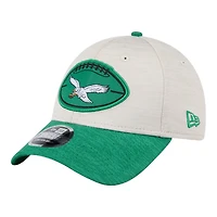 Philadelphia Eagles 2024 Sideline Historic Stone New Era 9FORTY Adjustable Stretch Snap Hat