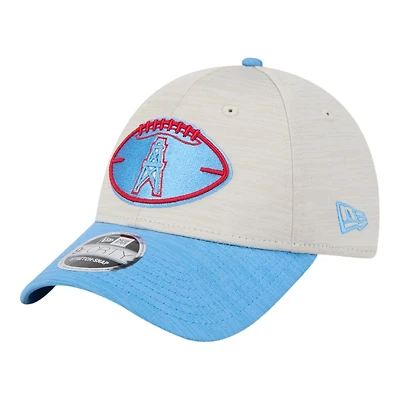 Houston Oilers 2024 Sideline Historic Stone New Era 9FORTY Adjustable Stretch Snap Hat