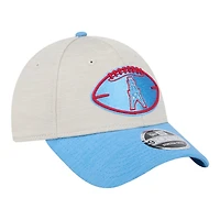 Houston Oilers 2024 Sideline Historic Stone New Era 9FORTY Adjustable Stretch Snap Hat