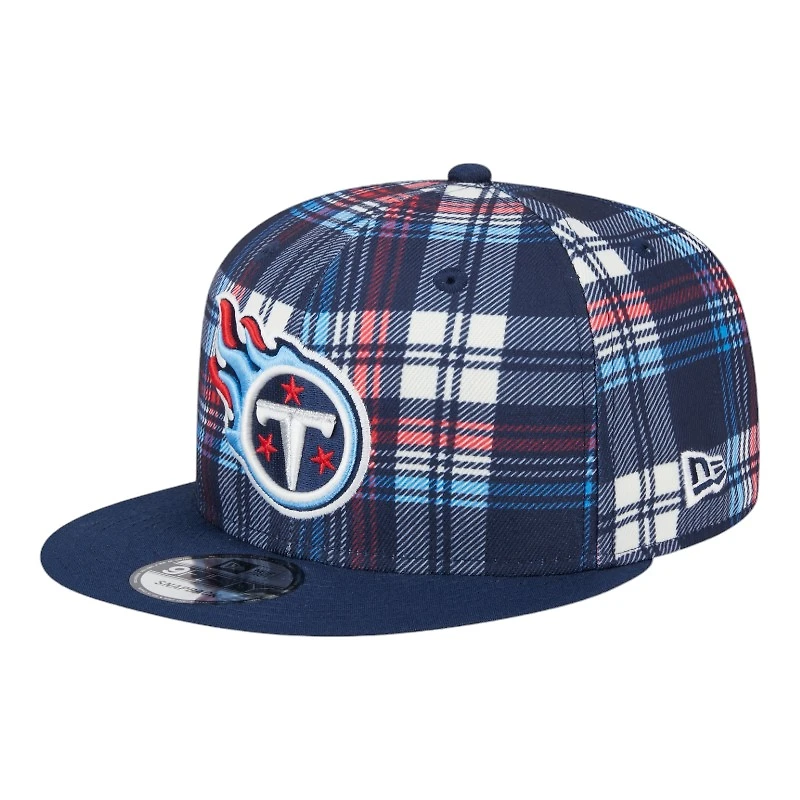 Tennessee Titans Navy 2024 Sideline Statement Plaid New Era 9FIFTY Snapback Hat