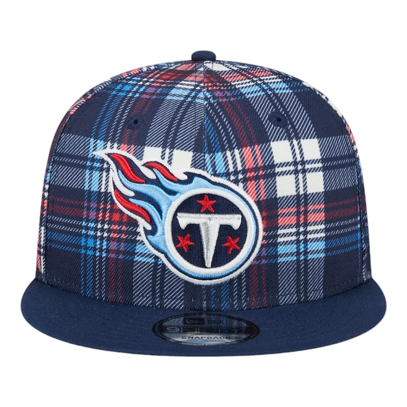 Tennessee Titans Navy 2024 Sideline Statement Plaid New Era 9FIFTY Snapback Hat