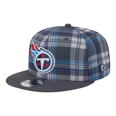 Tennessee Titans Gray 2024 Sideline Statement Plaid New Era 9FIFTY Snapback Hat