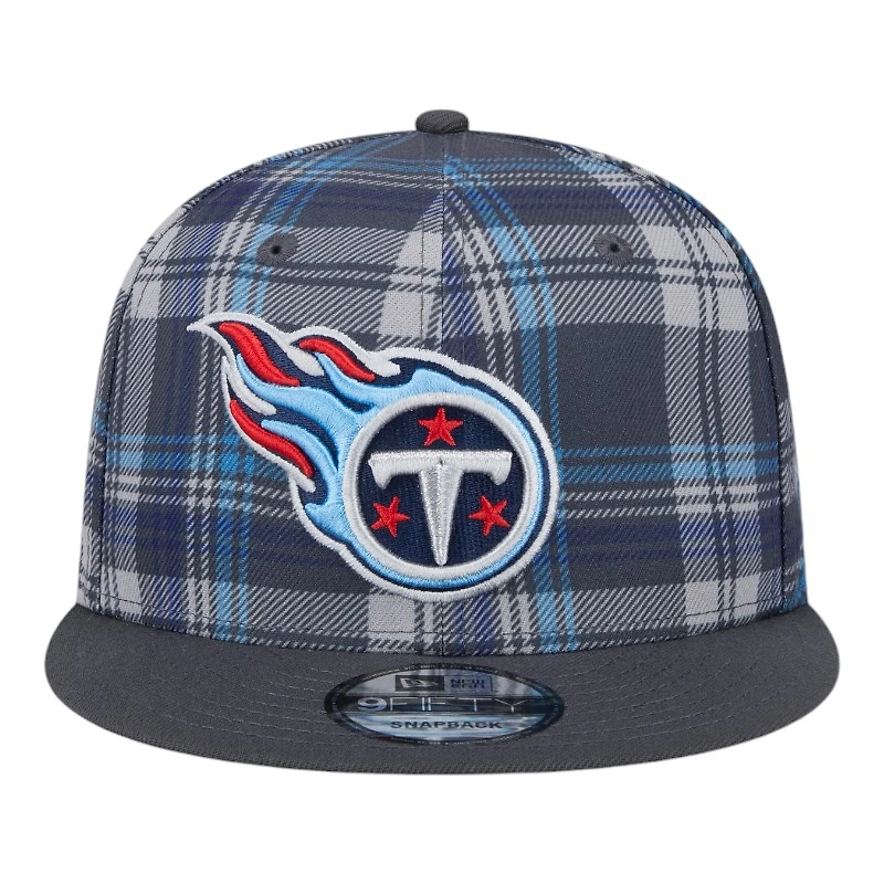 Tennessee Titans Gray 2024 Sideline Statement Plaid New Era 9FIFTY Snapback Hat
