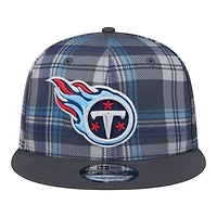 Tennessee Titans Gray 2024 Sideline Statement Plaid New Era 9FIFTY Snapback Hat