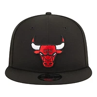 Chicago Bulls Black and Red Team Patch Gray UV New Era 9FIFTY Snapback Hat