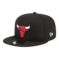 Chicago Bulls Black and Red Team Patch Gray UV New Era 9FIFTY Snapback Hat