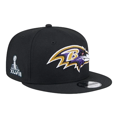 Baltimore Ravens Black and Purple SB XLVII Patch Gray UV New Era 9FIFTY Snapback Hat