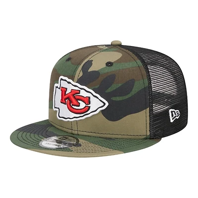 Kansas City Chiefs Camo and Black Mesh Trucker Gray UV New Era 9FIFTY Snapback Hat