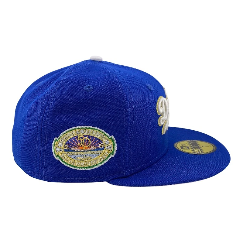 Los Angeles Dodgers Light Royal Script "Sunset" 50th Anniversary Patch Pink UV New Era 59FIFTY Fitted Hat