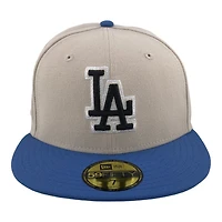 Los Angeles Dodgers Stone and Indigo Blue "City of Champions" 60th Anniversary Patch Green UV New Era 59FIFTY Fitted Hat