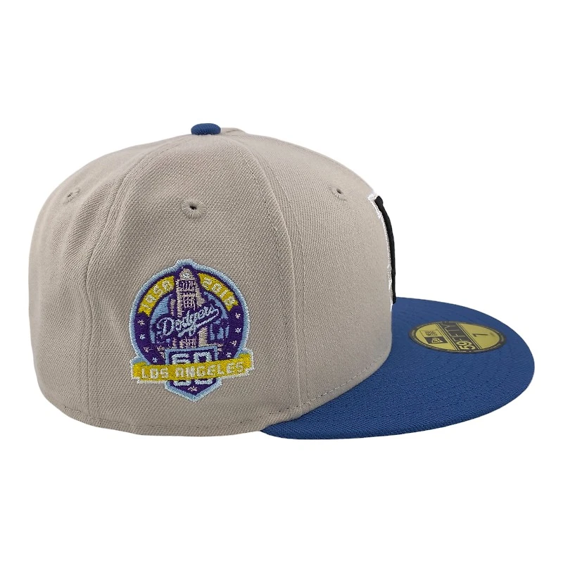 Los Angeles Dodgers Stone and Indigo Blue "City of Champions" 60th Anniversary Patch Green UV New Era 59FIFTY Fitted Hat