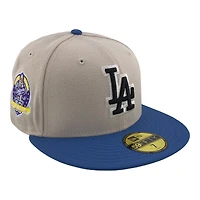 Los Angeles Dodgers Stone and Indigo Blue "City of Champions" 60th Anniversary Patch Green UV New Era 59FIFTY Fitted Hat