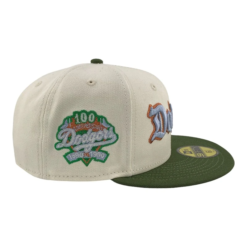 Los Angeles Dodgers Chrome and Green "Love of Money" 100th Anniversary Patch Gray UV New Era 59FIFTY Fitted Hat