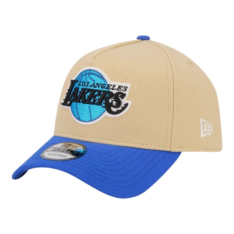 Los Angeles Lakers Two Tone Rollerskate Patch Blue UV New Era A-Frame 9FORTY Snapback Hat