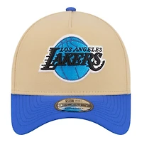Los Angeles Lakers Two Tone Rollerskate Patch Blue UV New Era A-Frame 9FORTY Snapback Hat