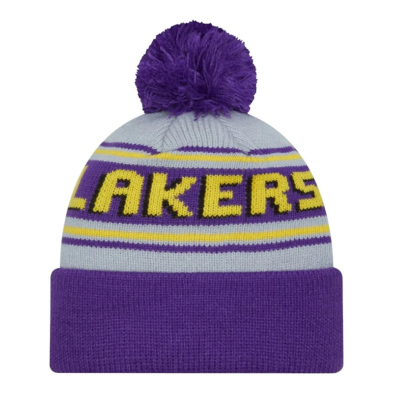 Los Angeles Lakers Purple and Gray Cheer New Era Knit Beanie
