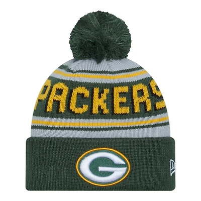 Green Bay Packers Green and Gray Cheer New Era Knit Beanie