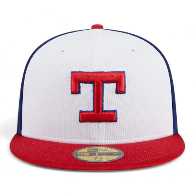 Texas Rangers Red White and Blue 2024 Batting Practice New Era 59FIFTY Fitted Hat