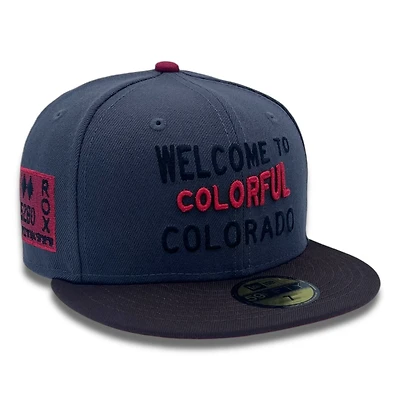 Colorado Rockies Graphite Two Tone Rox 5280 Patch Red UV New Era 59FIFTY Fitted Hat