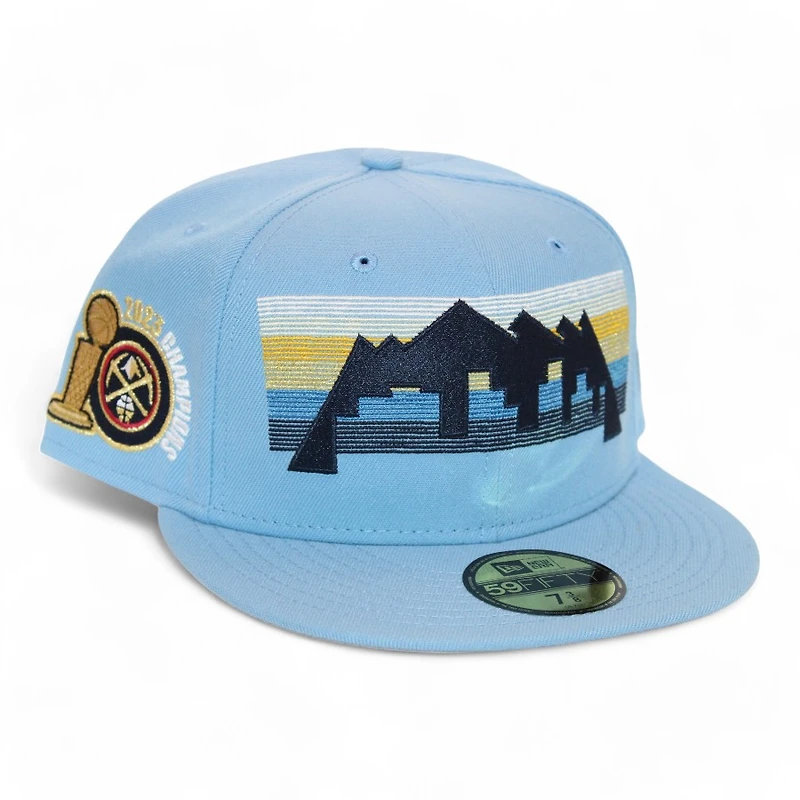 Denver Nuggets Sky Blue "DPM NBA Pack" 2023 Champions Patch Gray UV New Era 59Fifty Fitted Hat