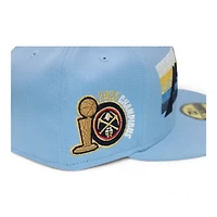 Denver Nuggets Sky Blue "DPM NBA Pack" 2023 Champions Patch Gray UV New Era 59Fifty Fitted Hat