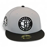 Brooklyn Nets Gray and Black "DPM NBA Pack" Established 1967 Patch UV New Era 59Fifty Fitted Hat