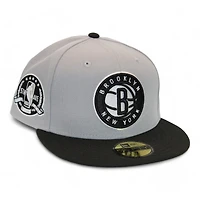 Brooklyn Nets Gray and Black "DPM NBA Pack" Established 1967 Patch UV New Era 59Fifty Fitted Hat