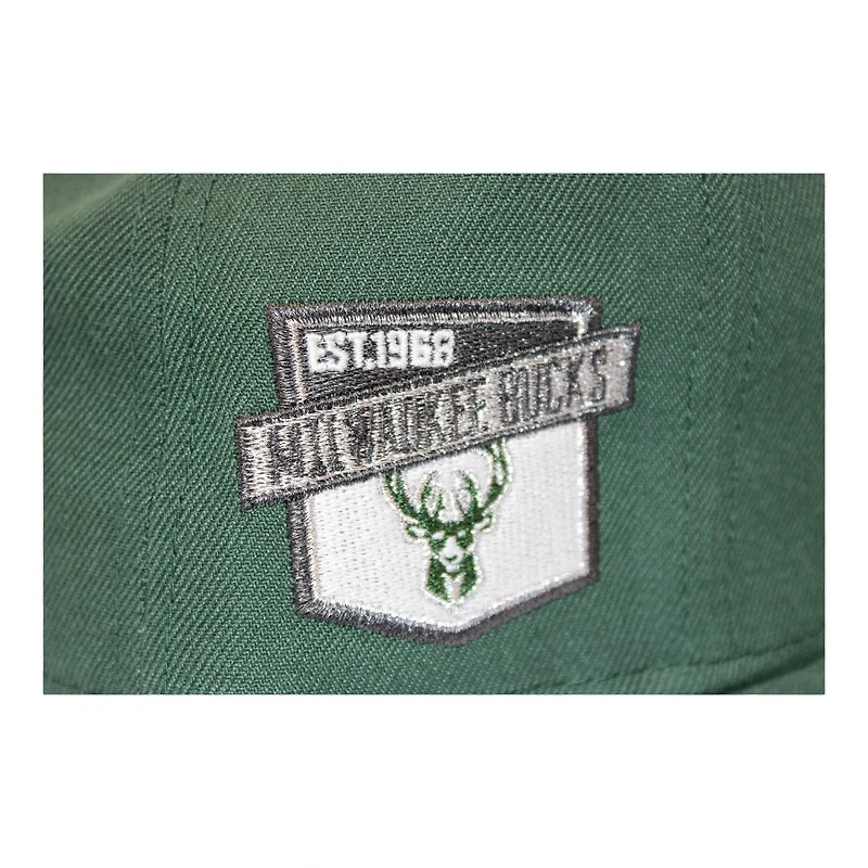 Milwaukee Bucks Green "DPM NBA Pack" Established 1968 Patch Gray UV New Era 59Fifty Fitted Hat