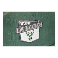 Milwaukee Bucks Green "DPM NBA Pack" Established 1968 Patch Gray UV New Era 59Fifty Fitted Hat