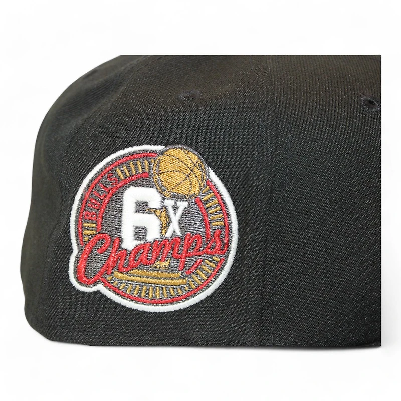 Chicago Bulls Black "DPM NBA Pack" 6X Champs Patch Gray UV New Era 59Fifty Fitted Hat