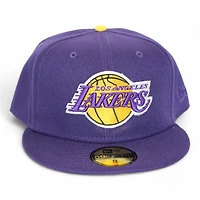 Los Angeles Lakers Dark Purple "DPM NBA Pack" Gray UV New Era 59Fifty Fitted Hat