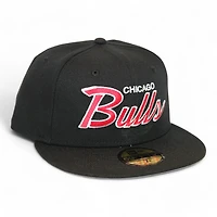Chicago Bulls Black Wordscript "DPM NBA Pack" Gray UV New Era 59Fifty Fitted Hat