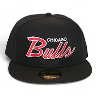 Chicago Bulls Black Wordscript "DPM NBA Pack" Gray UV New Era 59Fifty Fitted Hat