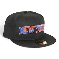New York Knicks Black Wordmark "DPM NBA Pack" Gray UV Era 59Fifty Fitted Hat