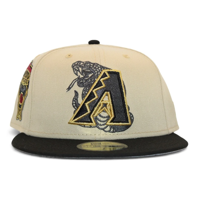 Arizona Diamondbacks Vegas Gold and Black "DPM Down South Pack" 1998 Inaugural Season Patch Gray UV New Era 59Fifty Fitted Hat
