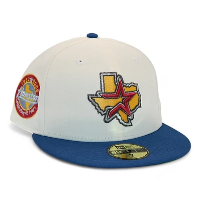 Houston Astros Cream and Military Blue "DPM Down South Pack" 45th Anniversary Patch Green UV New Era 59Fifty Fitted Hat
