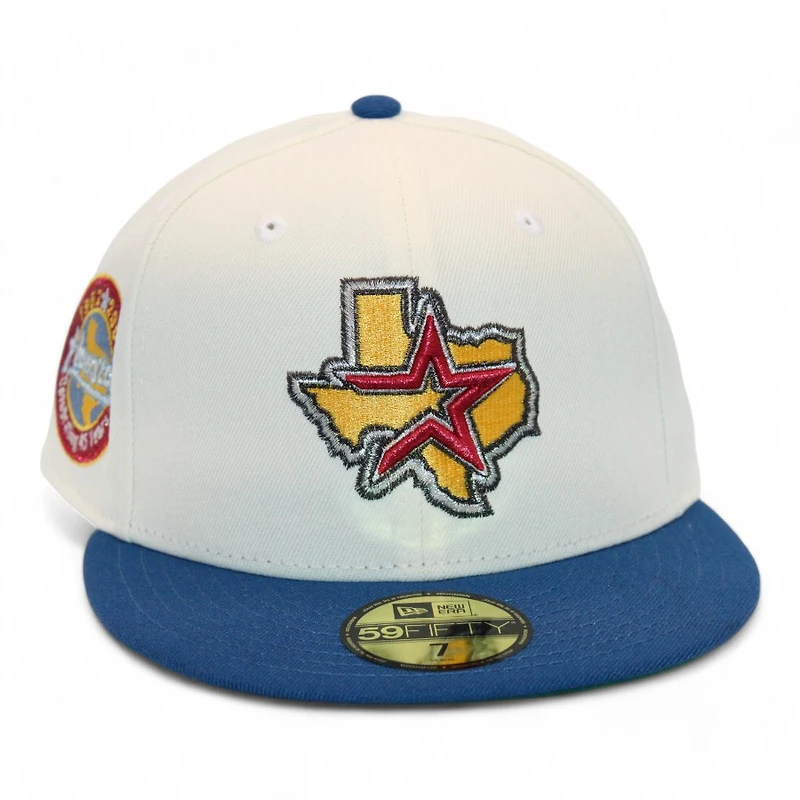 Houston Astros Cream and Military Blue "DPM Down South Pack" 45th Anniversary Patch Green UV New Era 59Fifty Fitted Hat